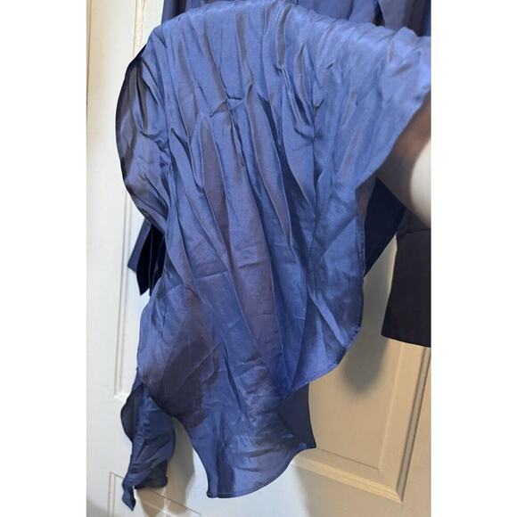 NWT Elliatt Anthropologie Moonlit Blue Silk Button Up Mini Dress Size Small - Picture 13 of 16